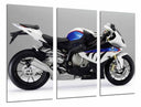 Tríptico Moto BMW Blanca y Azul, Carretera