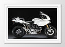 Cuadro enmarcado blanco Moto Ducati 1100s, Carrretera, Blanca