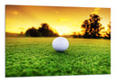 Cuadro campo de golf, atardecer, pelota, palo