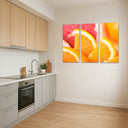 Estancia rodajas de naranja y pomelo, citrico