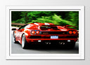 Cuadro enmarcado blanco Lamborghini Diablo Rojo, Coche, Carrera