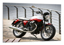 Cuadro Moto Roja, Lago, Motorista, Lago, Guzzi