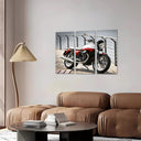 Moto Roja, Lago, Motorista, Lago, Guzzi