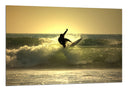 Cuadro surfista en el mar, atardecer, deporte
