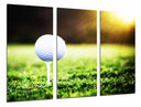 Tríptico pelota de golf, campo de golf, soporte