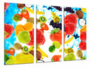 Tríptico frutas variadas, multicolor