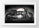 Cuadro enmarcado blanco Moto Yamaha, Carretera, Color