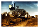 Lámina Locomotora Vintage, Tren Antiguo, Vias