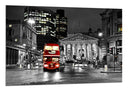 Cuadro ciudad de londres, noche, autobus rojo , blanco y negro