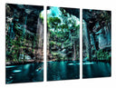 Tríptico Paisaje Naturaleza Lago Subterraneo Cenote