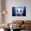 Estancia imagen balon de futbol, fondo azul marino, agua, deporte