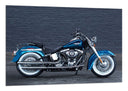Cuadro Moto Harley Davidson Azul, Carretera, Motorista