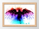 Cuadro enmarcado natural aguila neon, fondo blanco, animal, salvaje