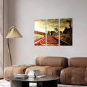 Estancia Paisaje Vias Tren vintage en Otono