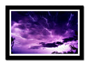 Cuadro enmarcado negro Paisaje Tormenta en el Cielo Rayos, Morado,naturaleza