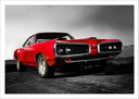 Lámina Coche Deportivo Rojo Carreras Vintage