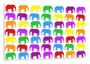 Cuadro elefantes de colores, infantil, animado, colores
