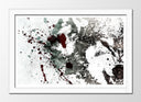Cuadro enmarcado blanco Lobo Salvaje Abstracto, Fondo Blanco