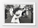 Cuadro enmarcado blanco Beso, Enfermera y Marinero, Blanco y Negro, Vintage