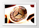 Cuadro enmarcado blanco Logo Mercedes Benz, Coche, Marca, Motor
