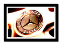 Cuadro enmarcado negro Logo Mercedes Benz, Coche, Marca, Motor