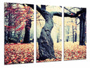 Tríptico Paisaje de Otono, Arbol Hojarasca en el Bosque