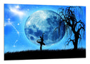 Cuadro Paisaje Luna LLena, Silueta de Mujer Bailarina