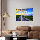 Paisaje Atardecer Natualeza, Vias de Tren