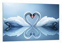 Cuadro pareja de cisne, forma corazon, decoracion