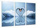 Tríptico pareja de cisne, forma corazon, decoracion