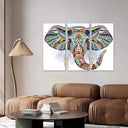 Estancia mandala elefante fondo blanco, decoracion