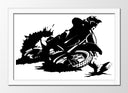 Cuadro enmarcado blanco Moto Motocross, Deporte, Motorista Blanco y Negro