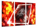 Tríptico juego , cartas de poker, as