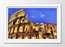 Cuadro enmarcado blanco anfiteatro romano, italia, noche