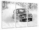 Tríptico Coche Carreras Rally Vintage, Paisaje Nevado