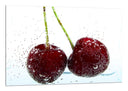 Cuadro cerezas con salpicaduras de agua, fruta