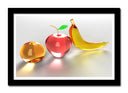 Cuadro enmarcado negro fruta de cristal, colores