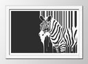 Cuadro enmarcado blanco cebra en blanco y negro, animal, decoracion