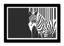 Cuadro enmarcado negro cebra en blanco y negro, animal, decoracion