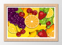Cuadro enmarcado natural frutas variadas, multicolor