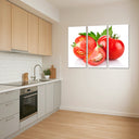 Estancia tomate fresco en trozos, rojo, comida