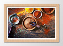Cuadro enmarcado natural especias indias, colores, contrastes