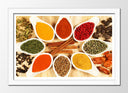 Cuadro enmarcado blanco especias, cocinar