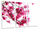Tríptico oriental ,arbo,l ramas, rosa ,decoracion, naturaleza ,almendro