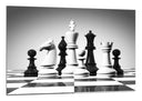 Cuadro juego de ajedrez en blanco y negro, figuras