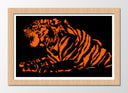 Cuadro enmarcado natural tigre naranja y negro, animal, decoracion