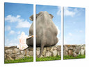 Tríptico elefante con niña, amistad, decoracion, infantil