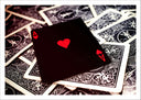 Lámina carta de poker, as de corazones, naipes
