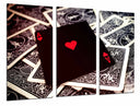 Tríptico carta de poker, as de corazones, naipes