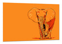 Cuadro elefante fondo naranja, animal, salvaje, naturaleza, decoracion